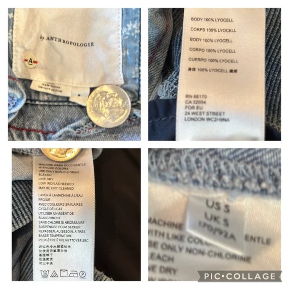 Anthropologie Pilcro Denim Chambray Bomber Jacket Size Small - Picture 11 of 15